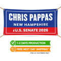 Chris Pappas For New Hampshire U.S. Senate Banner Sign, 13 oz Waterproof US Senate Election 2026, Senate Vinyl Banner With Metal Grommets
