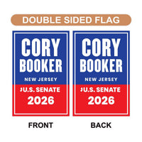 Cory Booker For New Jersey Senate 2026 Garden Flag, Double Sided, 2026 Senate Flag, Elections Flag, Anti-Trump, Race Red White & Blue Flag