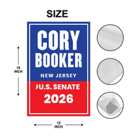 Cory Booker For New Jersey Senate 2026 Garden Flag, Double Sided, 2026 Senate Flag, Elections Flag, Anti-Trump, Race Red White & Blue Flag