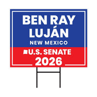 Ben Ray Luján For New Mexico Senate 2026 Yard Sign, Corrugated Plastic Senate Elections, Race Red White & Blue Yard Sign with Metal H-Stake