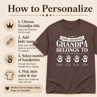 Grandpa Shirt, Personalized Grandpa Shirt, Handprint Grandpa Tee, Grandpa Birthday Shirt, Father's Day Gift, Papa Gifts from Grandkids