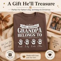 Grandpa Shirt, Personalized Grandpa Shirt, Handprint Grandpa Tee, Grandpa Birthday Shirt, Father's Day Gift, Papa Gifts from Grandkids