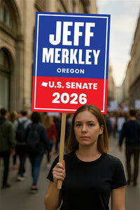 Jeff Merkley For Oregon Senate 2026 Election Sign, Anti-Trump Sign, Political Campaign Sign, Senate Election 2026 Race Poster Sign