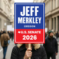 Jeff Merkley For Oregon Senate 2026 Election Sign, Anti-Trump Sign, Political Campaign Sign, Senate Election 2026 Race Poster Sign
