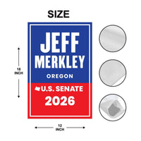Jeff Merkley For Oregon Senate 2026 Garden Flag, Double Sided, 2026 Senate Flag, Elections Flag, Anti-Trump Sign, Race Red White & Blue Flag