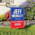 Jeff Merkley For Oregon Senate 2026 Garden Flag, Double Sided, 2026 Senate Flag, Elections Flag, Anti-Trump Sign, Race Red White & Blue Flag