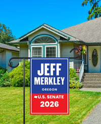 Jeff Merkley For Oregon Senate 2026 Garden Flag, Double Sided, 2026 Senate Flag, Elections Flag, Anti-Trump Sign, Race Red White & Blue Flag