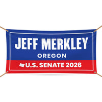 Jeff Merkley For Oregon U.S. Senate Banner Sign, 13 oz Waterproof US Senate Election 2026, Democratic Party Vinyl Banner With Metal Grommets