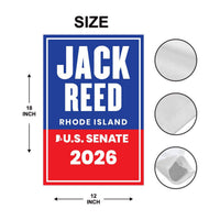Jack Reed For Rhode Island Senate 2026 Garden Flag, Double Sided, 2026 Senate Flag, Elections Flag, Anti-Trump, Race Red White & Blue Flag