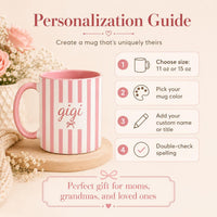 Gigi Mug Gift, Grandma Mug Gift, Mom Mug Personalized Name Mug, Gift from Grandkids, Custom Gigi Coffee Mug for Her Birthday Gift