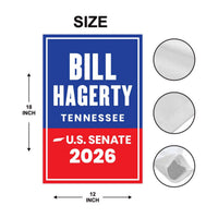 Bill Hagerty For Tennessee Senate 2026 Garden Flag, Double Sided, 2026 Senate Flag, Elections Flag, Race Red White & Blue Flag