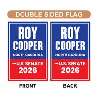 Roy Cooper For North Carolina Senate 2026 Garden Flag, Double Sided, 2026 Senate Flag, Elections Flag, Race Red White & Blue Flag