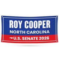 Roy Cooper For North Carolina U.S. Senate Banner Sign, 13 oz Waterproof US Senate Election 2026, Vinyl Banner With Metal Grommets
