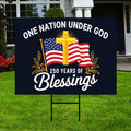 250 Years American Yard Sign, Patriotic 250th Anniversary Lawn Decor, Celebrate Independence Liberty National Pride Sign with Metal H-Stake