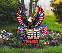 250th Anniversary Eagle Yard Sign, America 250 Yard Decor, 1776-2026 Patriotic Lawn Sign, Memorial Day 4th of July Sign with Stakes