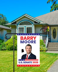Barry Moore For Alabama Senate 2026 Garden Flag, Double Sided, 2026 Senate Flag, Elections Flag, Race Red White & Blue Flag