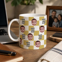 Best Dad Ever Custom Baby Photo Retro Mug, Personalized Father's Day Gift, First Time Daddy Mug, Dad Birthday Gift, New Baby Keepsake Cup