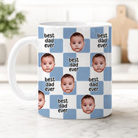 Best Dad Ever Custom Baby Photo Retro Mug, Personalized Father's Day Gift, First Time Daddy Mug, Dad Birthday Gift, New Baby Keepsake Cup