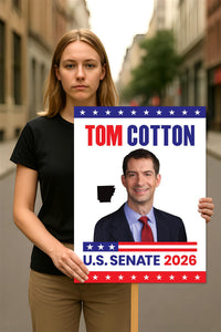 Tom Cotton For Arkansas Senate 2026 Election Sign, Political Campaign Sign, Senate Election 2026 Race Poster Sign