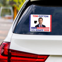 Tom Cotton For Arkansas Senate 2026 Vinyl Sticker, Vote Tom Cotton Decal, Arkansas Senate Elections 2026 Bumper Sticker, 6" x 4.5"