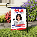 Hallie Shoffner For Arkansas Senate 2026 Garden Flag, Double Sided, 2026 Senate Flag, Elections Flag, Race Red White & Blue Flag