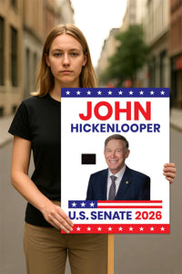 John Hickenlooper For Colorado Senate 2026 Election Sign, Anti-Trump, Political Campaign Sign, Senate Election 2026 Race Poster Sign