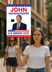 John Hickenlooper For Colorado Senate 2026 Election Sign, Anti-Trump, Political Campaign Sign, Senate Election 2026 Race Poster Sign
