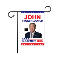 John Hickenlooper For Colorado Senate 2026 Garden Flag, Double Sided, 2026 Senate Flag, Elections Flag, Race Red White & Blue Flag