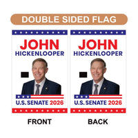 John Hickenlooper For Colorado Senate 2026 Garden Flag, Double Sided, 2026 Senate Flag, Elections Flag, Race Red White & Blue Flag