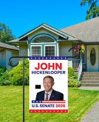 John Hickenlooper For Colorado Senate 2026 Garden Flag, Double Sided, 2026 Senate Flag, Elections Flag, Race Red White & Blue Flag