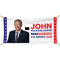 John Hickenlooper For Colorado U.S. Senate Banner Sign, 13 oz Waterproof US Senate Election 2026, Democrate Vinyl Banner With Metal Grommets