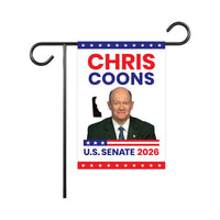 Chris Coons For Delaware Senate 2026 Garden Flag, Double Sided, 2026 Senate Flag, Elections Flag, Anti-Trump Sign, Race Red White Blue Flag