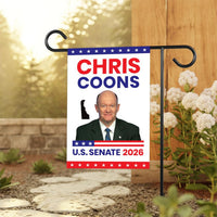 Chris Coons For Delaware Senate 2026 Garden Flag, Double Sided, 2026 Senate Flag, Elections Flag, Anti-Trump Sign, Race Red White Blue Flag