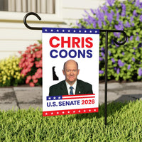 Chris Coons For Delaware Senate 2026 Garden Flag, Double Sided, 2026 Senate Flag, Elections Flag, Anti-Trump Sign, Race Red White Blue Flag