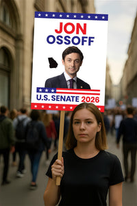 Jon Ossoff For Georgia Senate 2026 Election Sign, Anti-Trump, Political Campaign Sign, Anti-Trump, Senate Election 2026 Race Poster Sign