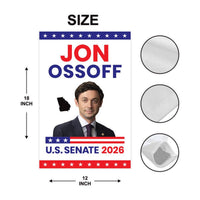 Jon Ossoff For Georgia Senate 2026 Garden Flag, Double Sided, 2026 Senate Flag, Elections Flag, Anti-Trump Sign, Race Red White & Blue Flag