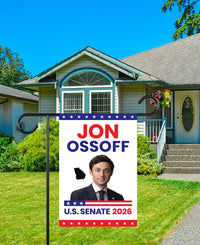 Jon Ossoff For Georgia Senate 2026 Garden Flag, Double Sided, 2026 Senate Flag, Elections Flag, Anti-Trump Sign, Race Red White & Blue Flag