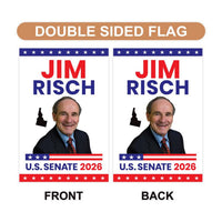 Jim Risch For Idaho Senate 2026 Garden Flag, Double Sided, 2026 Senate Flag, Elections Flag, Republican Sign, Race Red White & Blue Flag