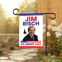 Jim Risch For Idaho Senate 2026 Garden Flag, Double Sided, 2026 Senate Flag, Elections Flag, Republican Sign, Race Red White & Blue Flag