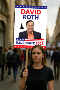 David Roth For Idaho Senate 2026 Election Sign, Anti-Trump Sign, Political Campaign Sign, Senate Election 2026 Race Poster Sign