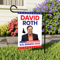 David Roth For Idaho Senate 2026 Garden Flag, Double Sided, 2026 Senate Flag, Elections Flag, Anti-Trump Sign, Race Red White & Blue Flag