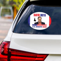 David Roth For Idaho Senate 2026 Vinyl Sticker, Vote David Roth Decal, Anti-Trump, Idaho Senate Elections 2026 Bumper Sticker, 6" x 4.5"