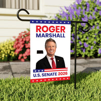 Roger Marshall For Kansas Senate 2026 Garden Flag, Double Sided, 2026 Senate Flag, Elections Flag, Republican, Race Red White & Blue Flag