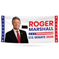 Roger Marshall For Kansas U.S. Senate Banner Sign, 13 oz Waterproof US Senate Election 2026, Republic Party Vinyl Banner With Metal Grommets