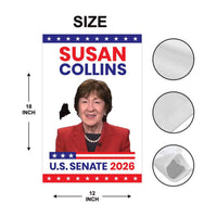 Susan Collins For Maine Senate 2026 Garden Flag, Double Sided, 2026 Senate Flag, Elections Flag, Race Red White & Blue Flag