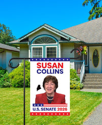 Susan Collins For Maine Senate 2026 Garden Flag, Double Sided, 2026 Senate Flag, Elections Flag, Race Red White & Blue Flag