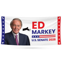 Ed Markey For Massachusetts U.S. Senate Banner Sign, 13 oz Waterproof US Senate Election 2026, Democrate Vinyl Banner With Metal Grommets
