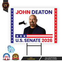 John Deaton For Massachusetts Senate 2026 Yard Sign, Corrugated Plastic Senate Elections, Race Red White & Blue Yard Sign with Metal H-Stake