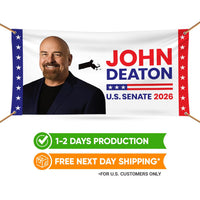 John Deaton For Massachusetts U.S. Senate Banner Sign, 13 oz Waterproof US Senate Election 2026, Republican Vinyl Banner With Metal Grommets