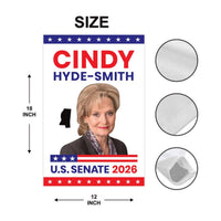 Cindy Hyde-Smith For Mississippi Senate 2026 Garden Flag, Double Sided, 2026 Senate Flag, Elections Flag, Race Red White & Blue Flag